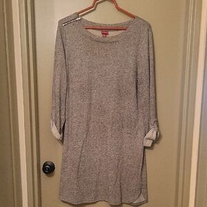 Merona Long Sleeve Gray Dress with Button Detail